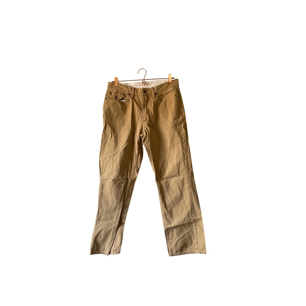 Polo Ralph Lauren Mens Tan Authentic Dungarees Straight Leg Chino Pants 33x30